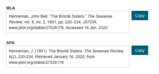 Bronte sisters citation