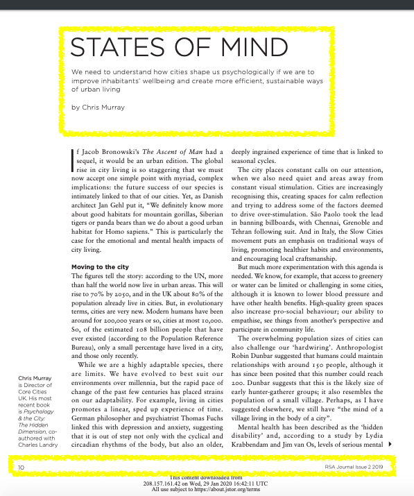 Journal front page for citation